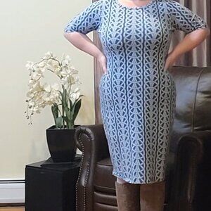 Lularoe XL Julia Blue/ light blue Nautical knots Good Condition